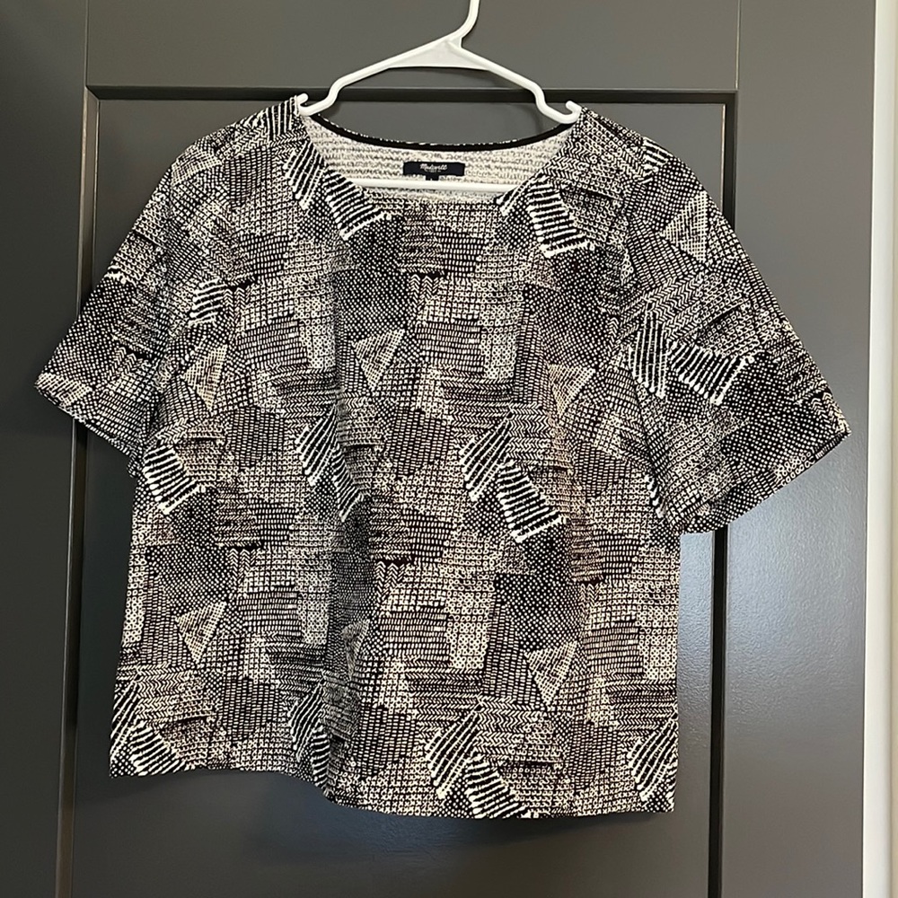 Madewell Black and white cropped top